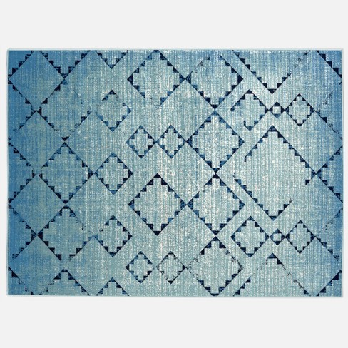 5' X 7' Global Stripe Outdoor Rug Blue - Threshold™ : Target