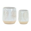 Melrose Porcelain Planter with Leaf Design (Set of 2) - 2 of 3