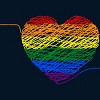 Adult Design By Humans Rainbow Colored String Pride Heart By corndesign Tank Top - 2 of 2