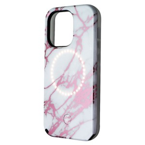 LuMee Halo Lighted Case for Apple iPhone 13 Pro/13/12 Pro/12 - Rose/White Marble - 1 of 1