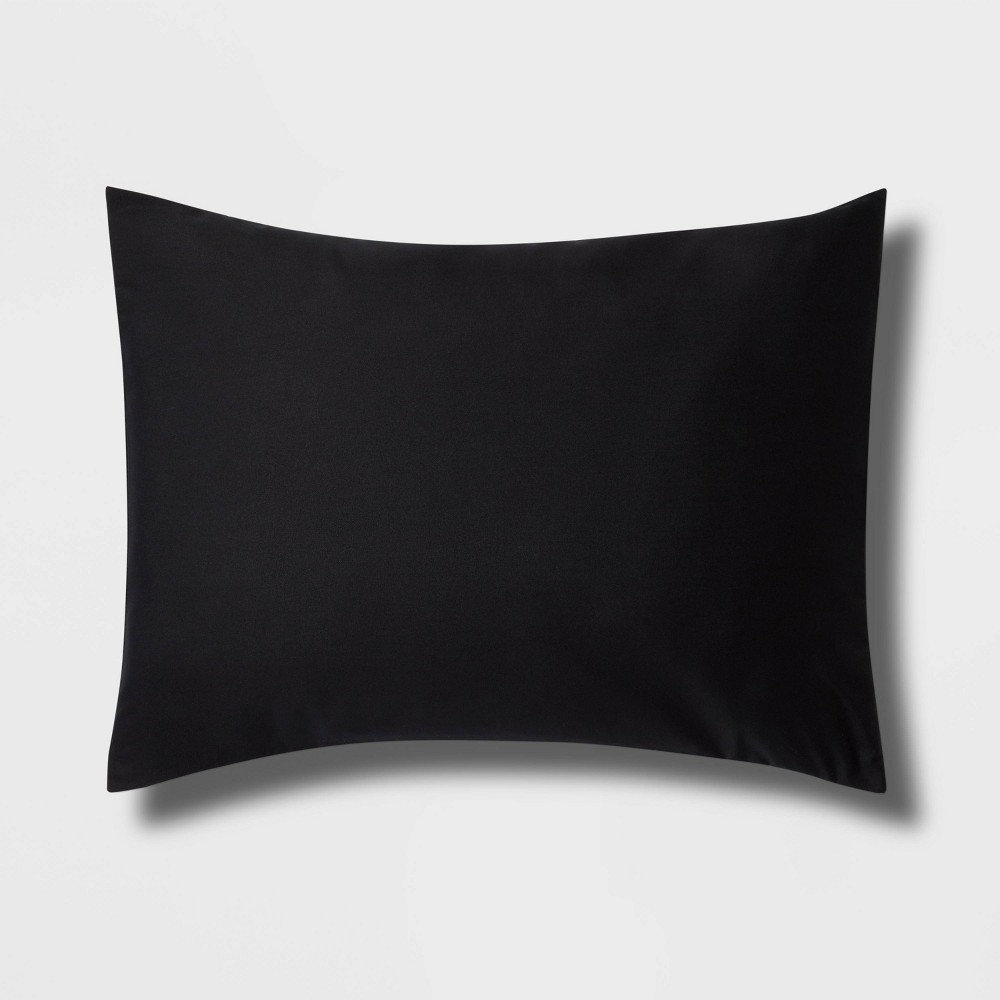 Photos - Pillowcase Standard Down Alternative Washed Microfiber Comforter Sham Black - Room Es
