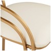 55 Downing Street Tanner Gold Metal Bar Stool 30" High Modern White Upholstered Fabric Cushion with Low Backrest Footrest for Kitchen Counter Height - 3 of 4