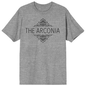Only Murders In The Building Arconia Logo Crew Neck Short Sleeve 
Athletic Heather Women's T-shirt - 1 of 2