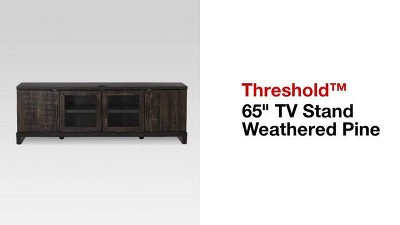 Threshold weathered pine store tv stand