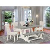 HomeStock 6-Piece Rectangle Natural Oak Finish Solid Wood Top Dining Table with 1-Bench, 4-Chairs - 2 of 4