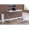 Vynxaria Modern 48" White Laminate Computer Desk Grey Metal Frame for Home Office Laptop Work - 2 of 4