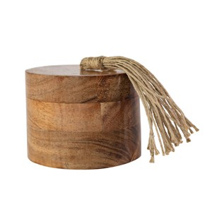 Natural Acacia Wood & Jute Salt Cellar - Foreside Home & Garden - 1 of 4
