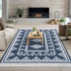 Indoor Modern Stripe Fringed Carpet Retro Soft Low Pile Machine Washable Non Slip Easy Care Lightweight Foldable Area Rugs Room Decor - 3 of 4