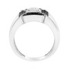 Haus of Brilliance Silver 3/8 Cttw Composite Enhanced Black and White Diamond Men's Band Ring - 2 of 4