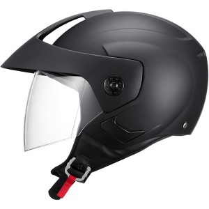 VEVOR Motorcycle Helmet, 3/4-Face, Smart Street ABS & High Density Helmet with Bluetooth Slot & Interchangeable Lens, DOT Approved, Black - 1 of 4