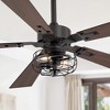 Airsurfer 48-inch Matte Black Industrial 5-Blade Ceiling Fan with Light and Remote - 2 of 4