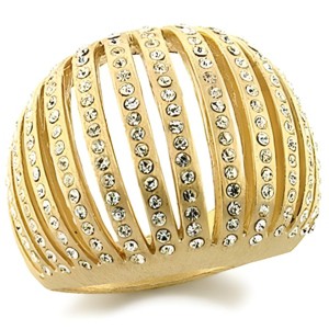 Slickblue Women's Gold and Silver Brass Ring with Radiant Clear Crystal - Classic and Sophisticated Jewelry, Size 5-10 - 1 of 3