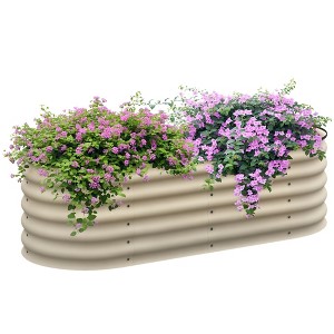 Outsunny Galvanized Raised Garden Bed Kit, Metal Planter Box with Safety Edging - 1 of 4