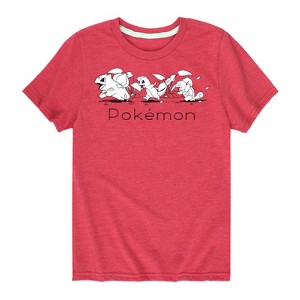 Boys' - Pokémon - Charmander Squirtle Bulbasaur Kanto Starters Short Sleeve Graphic T-Shirt - 1 of 4