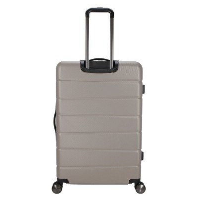 Skyline Hardside Large Checked Spinner Suitcase - Oxford Tan: Telescoping Handle & 8 Wheels ‼️has scratches on the outside ‼️