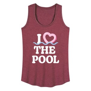 Women's - Instant Message - I Heart The Pool Floatie Graphic Racerback Tank - 1 of 4
