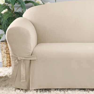 Cream Cotton Duck Sofa Slipcover for Living Room