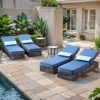 Patio Chaise Lounge Chair Set of 4, Wicker Chaise Lounge Outdoor Rattan Reclining Chair with Adjustable 5-Position,5-inch Cushion & Lumber Pillow - 2 of 4