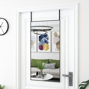 vidaXL Door Mirror Black 19.7 in.x39.4 in. Glass and Aluminum - 1 of 4
