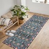 Area Rug Living Room Bedroom Machine Washable Printed Vintage Floral Carpet Non-Slip Low Pile Distressed Boho for Laundry Dining Farmhouse - 2 of 4
