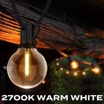 Warm White LED 24ft Globe String Lights with Black Wire
