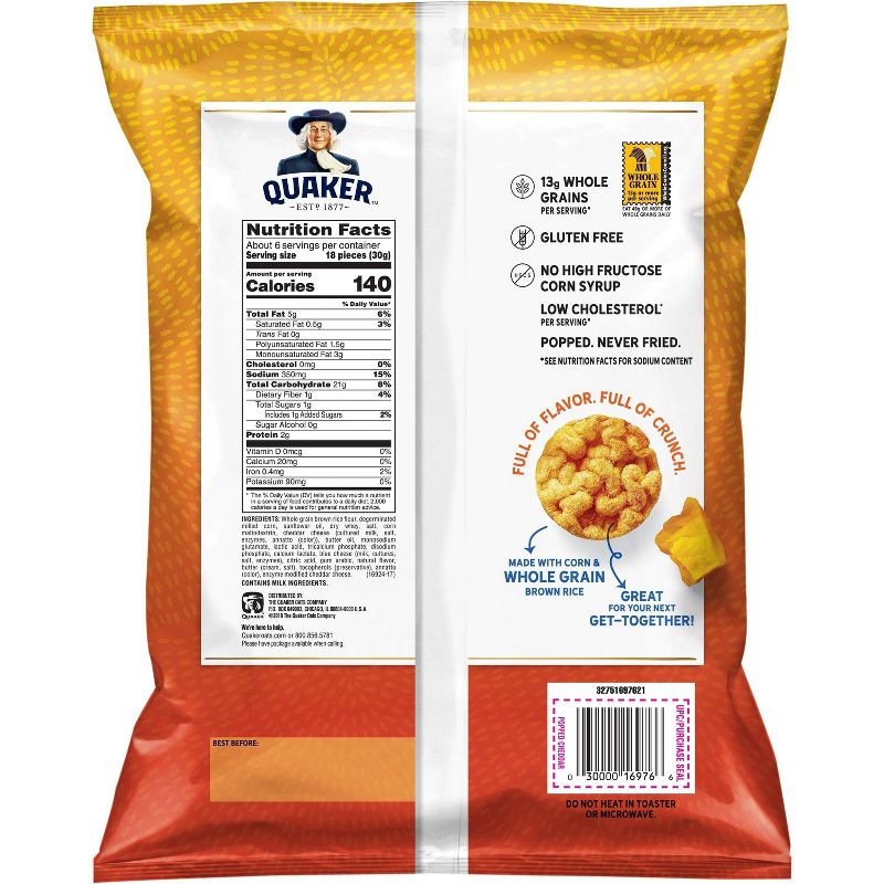 Quaker Popped Cheddar Cheese Rice Crisps - 6.06oz, 2 of 7