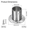 Unique Bargains Stainless Steel Corrosion Resistance Durability Cylindrical Design Closet Rod Brackets 12 Pcs - 2 of 4