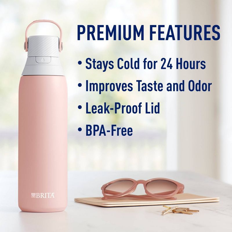 Brita 20oz Premium Double-Wall Stainless Steel Insulated Filtered Water Bottle, 4 of 15