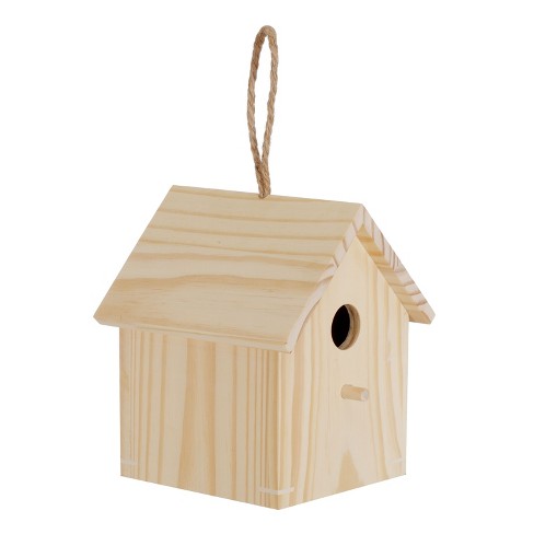 Unfinished Wood Birdhouse Natural Hand Made Modern Target