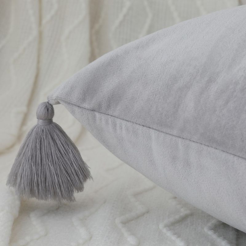 2 Pieces Tassels Velvet Decorative Throw Pillow Covers, 3 of 6