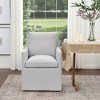 KINWELL 25" Performance Fabric Upholstered Rolling Dining Armchair - 2 of 4