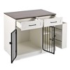 FURNIinspire Pet Crates and Houses, Dog Crate Furniture with Sliding Doors and Storage Drawers for Small Medium Size, White, 37.4"*23.6"*34.6" - 3 of 4
