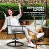 Patio Swivel Chairs Set of 2, High Back Patio Dining Chairs with All-Weather Mesh for Backyard, Lawn, Garden - 4 of 4