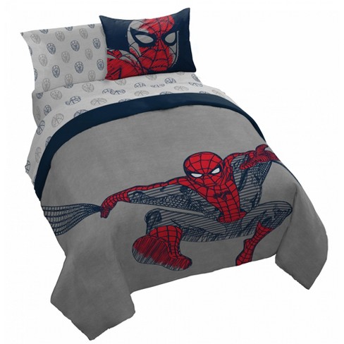 Saturday Park Marvel Spiderman Web Stripe 100 Organic Cotton Full