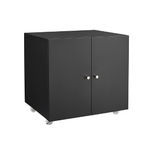NicBex Modern File Cabinet with 2 Doors, Lateral Metal Filing Cabinets with Wheels,Office Cabinet for Home, Office,White/Black - 1 of 4
