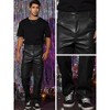 Lars Amadeus Men's Hip Hop Motorcycle Cargo Punk Faux Leather Pants - image 4 of 4