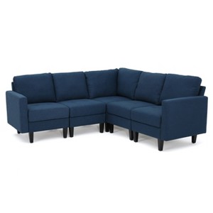 5pc Zahra Sectional Couch Dark Blue - Christopher Knight Home