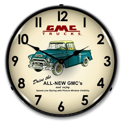 Collectable Sign & Clock | GMC Trucks 1956 LED Wall Clock Retro/Vintage, Lighted