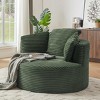 APRILSOUL 48.80"Compressible Corduroy Round Chair with Cushioned Backrest - Modern Comfort Seating - 4 of 4