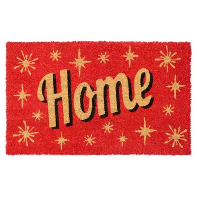 1'6" x 2'6" Tufted Home Stars Coir Doormat Red - Raj