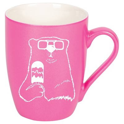 Elanze Designs 10 Ounce Metallic Finish New Bone China Tea Coffee Cup Mug� Princess Pink Ice Cream Polar Bear