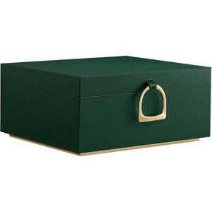 2-Layer Jewelry Box, Jewelry Organizer with Handle, Removable Jewelry Tray, Jewelry Storage, Floating Effect, White - 1 of 4