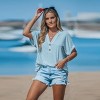 Women's Breezy Beach Vibes Button-Down Polka Dot Top - Cupshe - 3 of 4