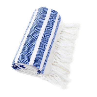 Herringbone Pesetemal Beach Towel Royal Blue