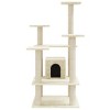vidaXL Cat Tree Cream Engineered wood, plush, sisal Medium Durable - 4 of 4