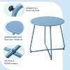 Simple Trending Outdoor and Indoor End Table for Garden Balcony Yard, Blue - 3 of 4