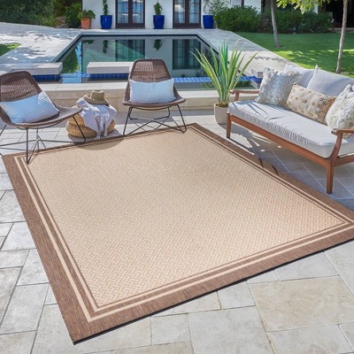 Havana Sand 6' x 9' Synthetic Flat Woven Indoor/Outdoor Rug