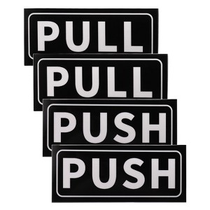 Unique Bargains Self-Adhesive Waterproof Convenience Store Push Pull Door Sign 2 Set - 1 of 4