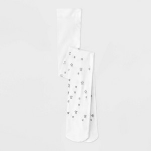 Girls' Nylon Fashion 'Star' Tights - Cat & Jack™ White - 1 of 3