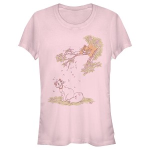 Junior's Women Aristocats Duchess and O'Malley Raining Petals T-Shirt - 1 of 4